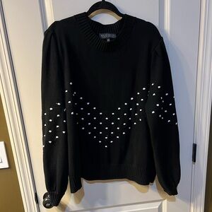 Eloquii Black Sweater with White Accents